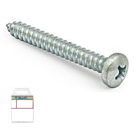 BLISTER TORNILLO ROSCA CHAPA CABEZA ALOMADA DIN 7981 CINCADO LARG.R/CHAPA 9.5MM Ø ROSCA CHAPA 3.5MM