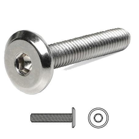 TORNILLO EMBELLECEDOR CEGAS CABEZA PLANA ALLEN M6/M8 NÍQUEL. ELEGIR LARGO. LARGO 40MM DIÁMETRO 8MM