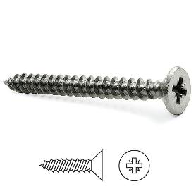 TORNILLO ROSCA MADERA CABEZA PLANA POZIDRIV INOXIDABLE DIN 7505-A LARGO 16MM DIÁMETRO 3MM (CAJA 2000)