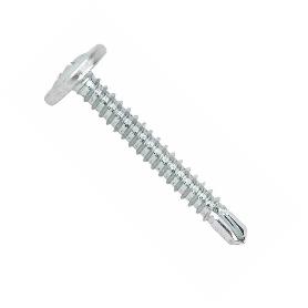 TORNILLO BROCA CABEZA ALOMADA ARANDELA TAE ZINCADO LARG.R/CHAPA 32MM Ø ROSCA CHAPA 4.2MM