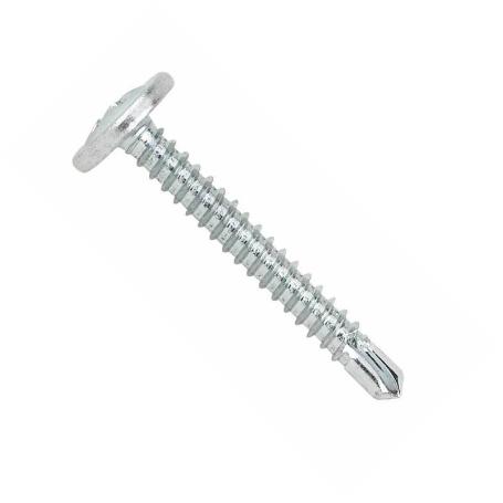 TORNILLO BROCA CABEZA ALOMADA ARANDELA TAE ZINCADO LARG.R/CHAPA 32MM Ø ROSCA CHAPA 4.2MM