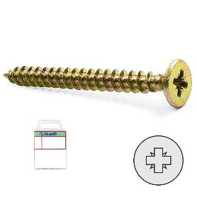 BLISTER TORNILLO ROSCA MADERA CABEZA PLANA POZIDRIVE LARGO 60MM DIÁMETRO 4MM