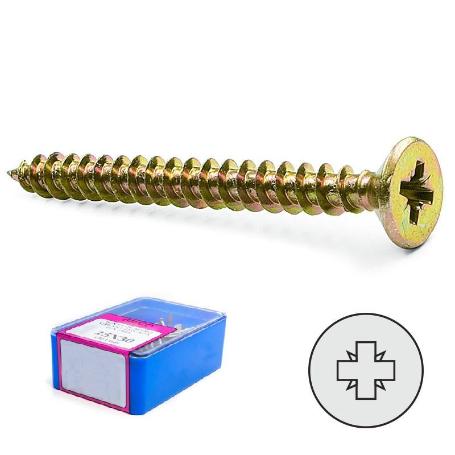 CAJA TORNILLO ROSCA MADERA CABEZA PLANA POZIDRIVE LARGO 20MM DIÁMETRO 3MM