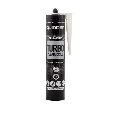 ADHESIVO ELASTICO QUIADSA NEGRO 290ML FIJA+PLUS TURBO 3SEG. ESPECIAL MADERA