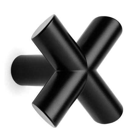 PERCHA EQUIS 80X80MM NEGRO MATE ZAMAK