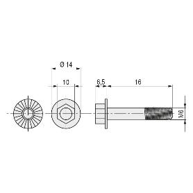 TORNILLO HEXAGONAL GRAFILADO 6921 ZINCADO. ELEGIR MÉTRICA Y LONGITUD. METRICA M-8 LARGO 20MM