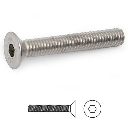 TORNILLO ROSCA METAL ALLEN DIN 7991 ACERO INOXIDABLE METRICA M-5 LARGO 50NM
