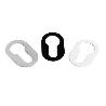 BOCALLAVE ADHESIVO OVAL 26X42X1 ACABADO CROMO SATINADO, NEGRO, BLANCO ACABADO CROMO CEPILLAD