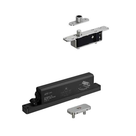 KIT PIVOTE HIDRAULICO JNF 215 INOXIDABLE SATINADO PUERTA)40MM 350KG F2-4 C/RETENCION IN.05.215.HO