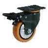 RUEDA GIRATORIA PLACA PU 125MM CON FRENO